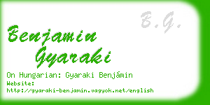 benjamin gyaraki business card
